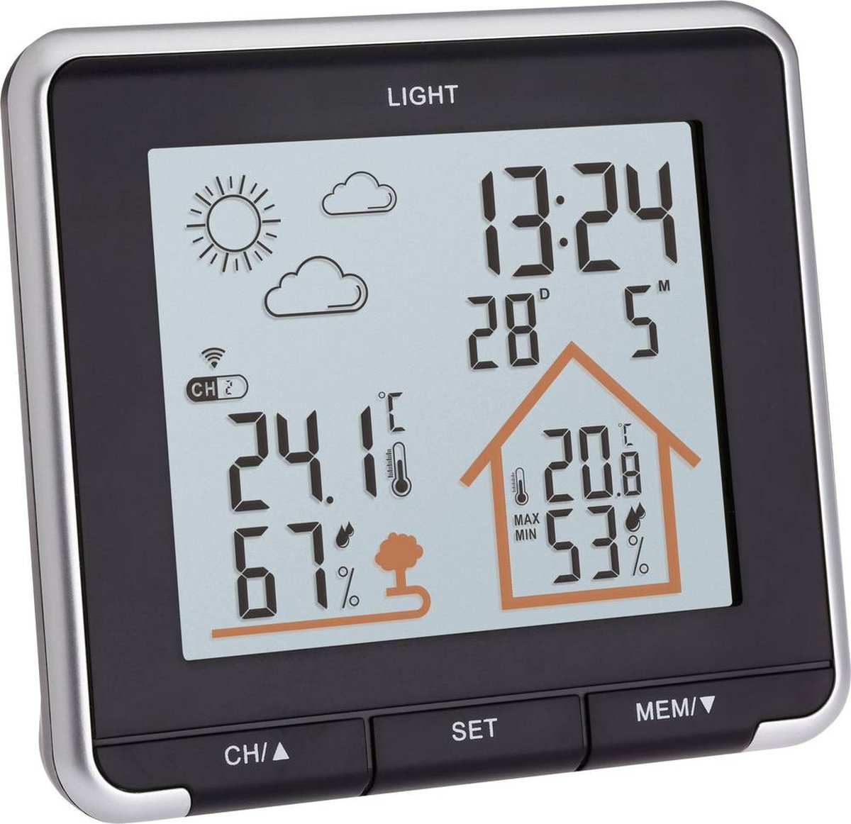 TFA Dostmann Funk-Wetterstation LIFE 35.1153.01 Digitaal draadloos weerstation Voorspelling voor 12 tot 24 uur