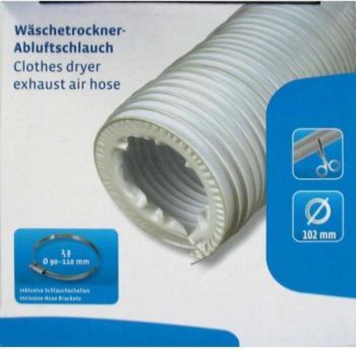 Xavax 00110944 - 2 m x 102 mm Afvoerslang voor wasdroger - Wit