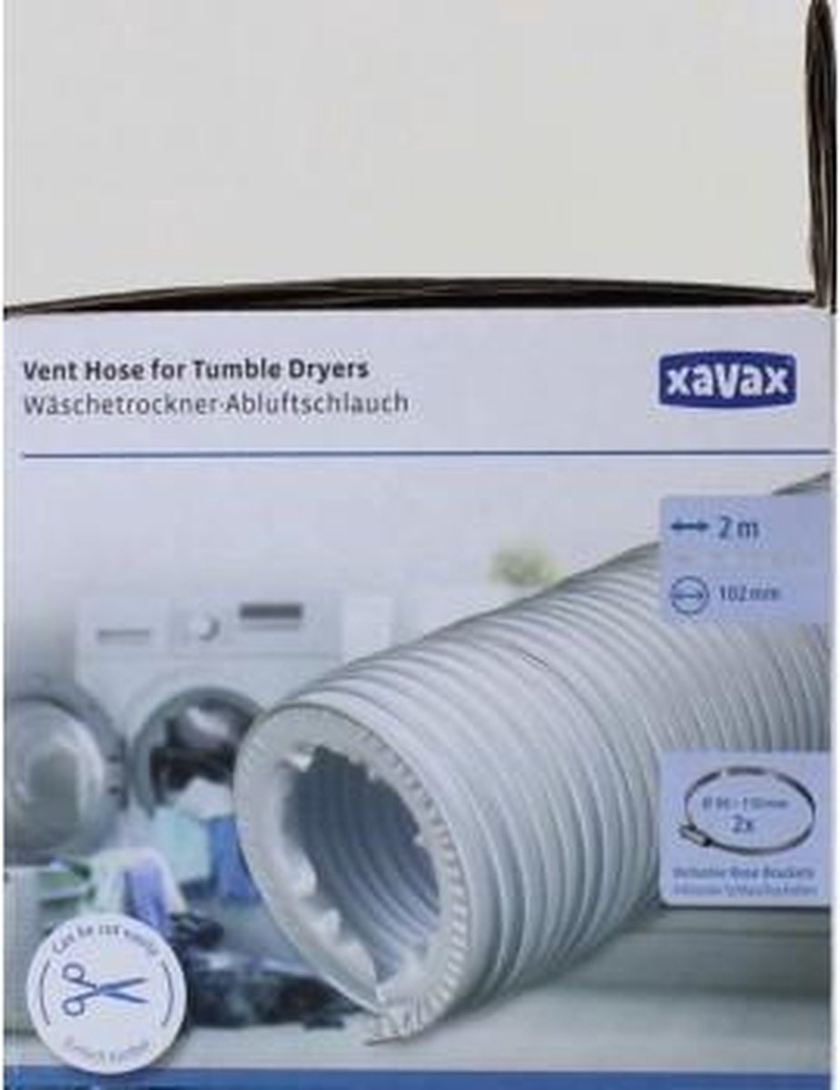 Xavax 00110944 - 2 m x 102 mm Afvoerslang voor wasdroger - Wit