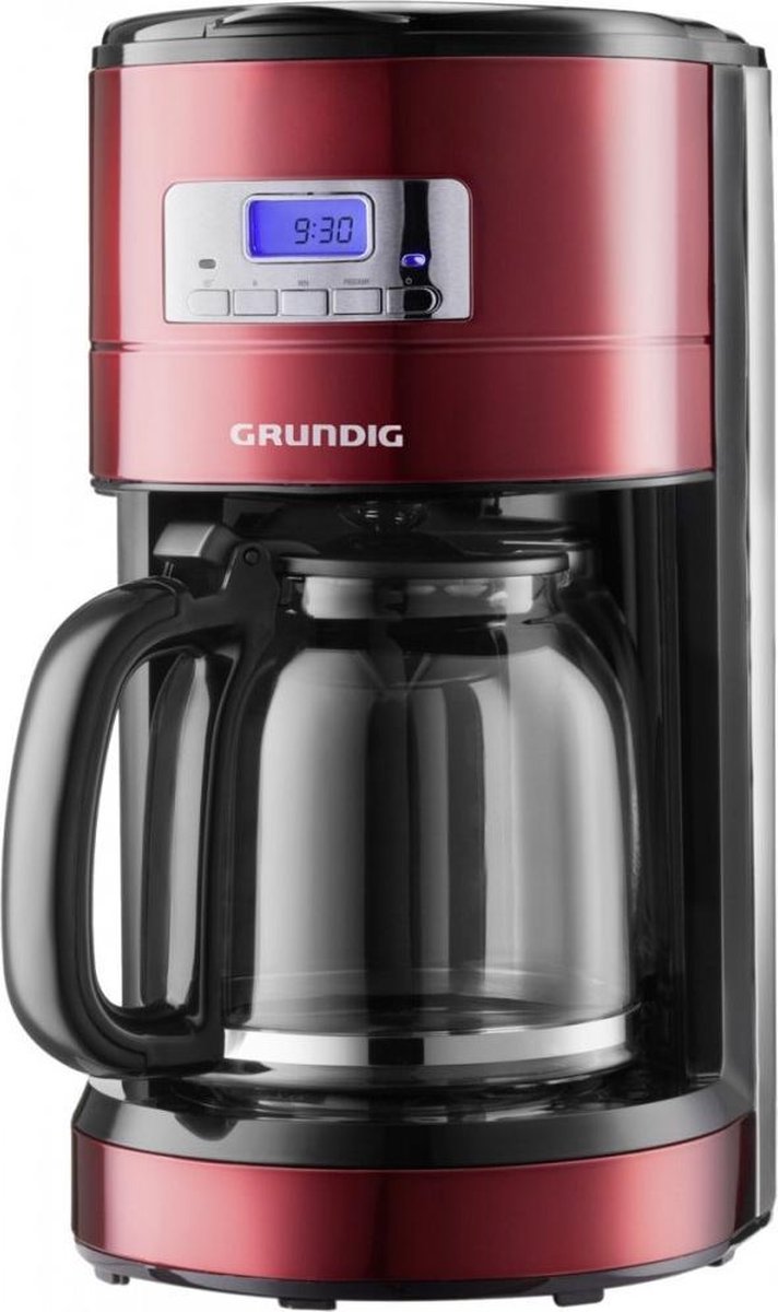 Grundig KM 6330 Koffiezetapparaat Rood (metallic),, RVS Capaciteit koppen: 12 Display, Timerfunctie - Zwart