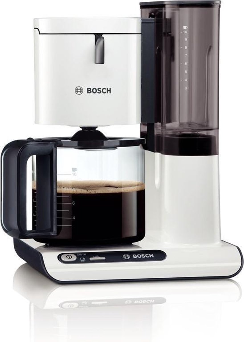 Bosch TKA8011 Koffiezetapparaat, Antraciet Capaciteit koppen: 10 Glazen kan, Warmhoudfunctie - Wit