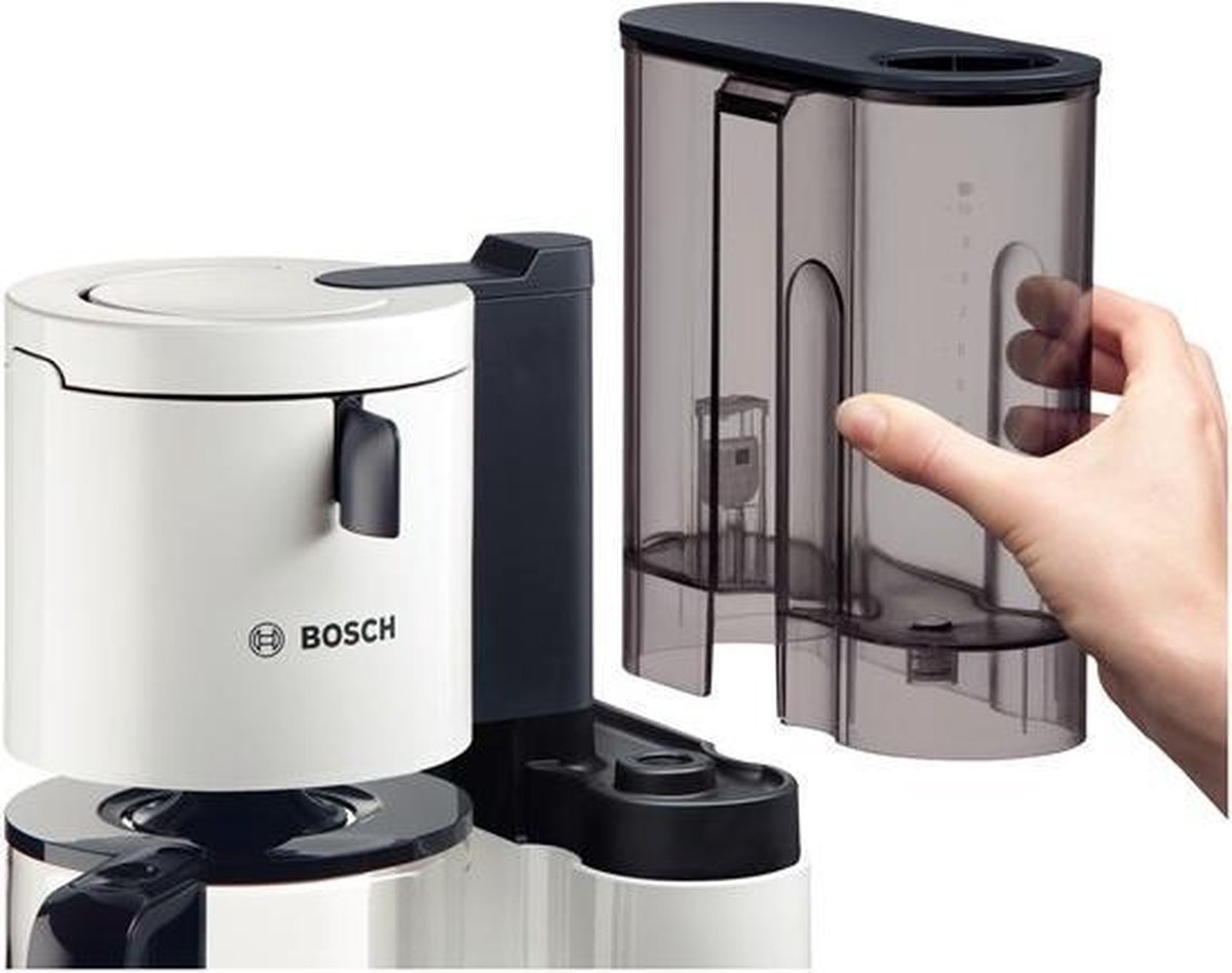 Bosch TKA8011 Koffiezetapparaat, Antraciet Capaciteit koppen: 10 Glazen kan, Warmhoudfunctie - Wit