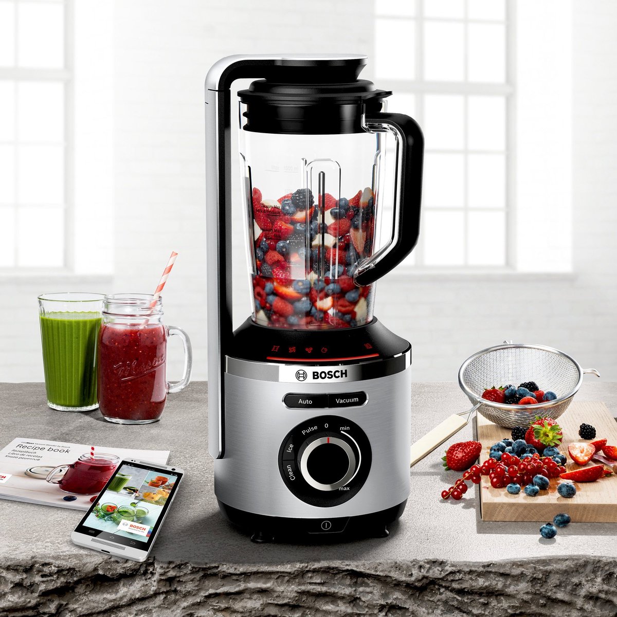 Bosch MMBV622M - Vitamaxx Blender 1000 W Aluminium, - Zwart