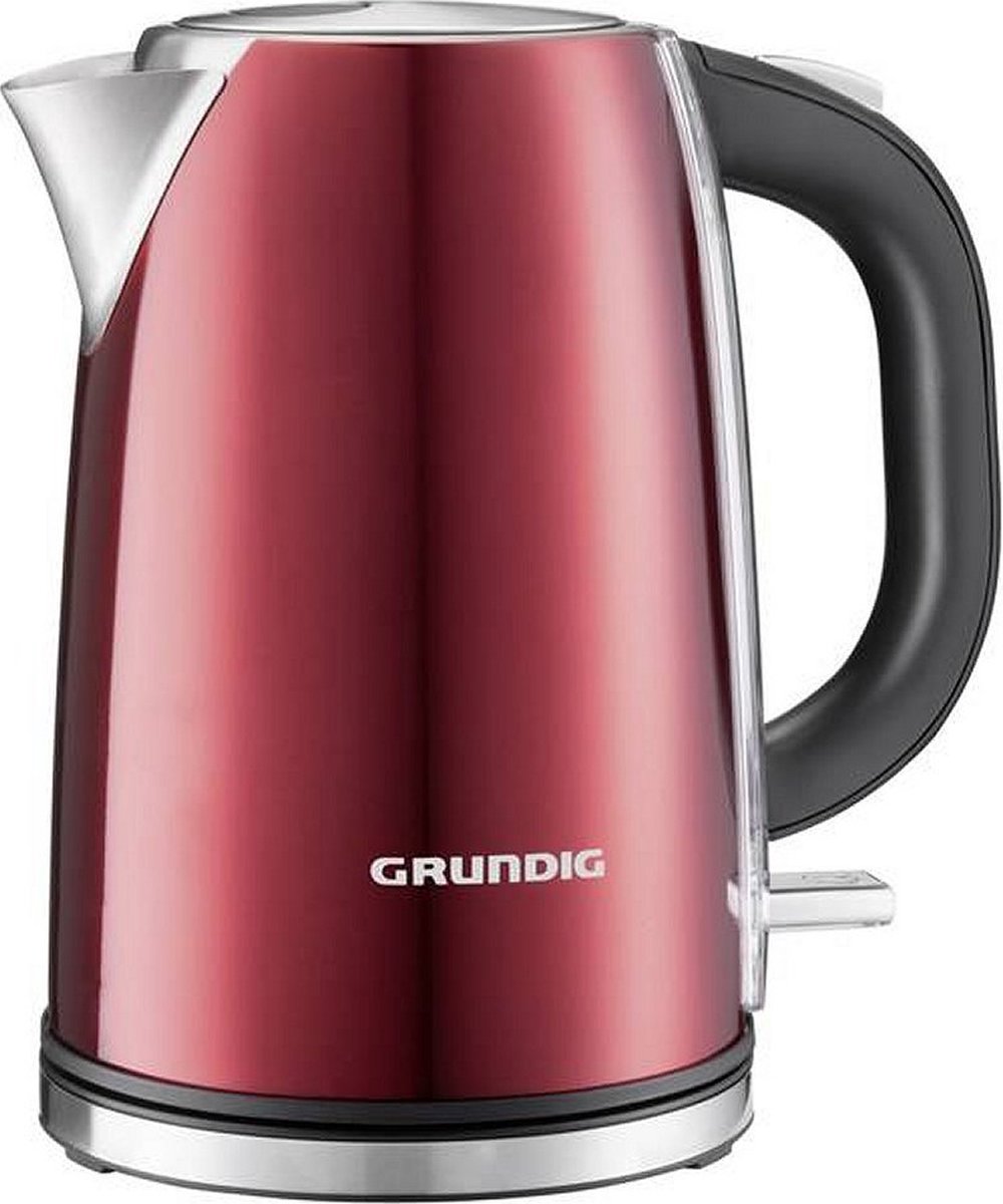 Grundig WK 6330 Waterkoker Snoerloos (metallic),RVS - Rood