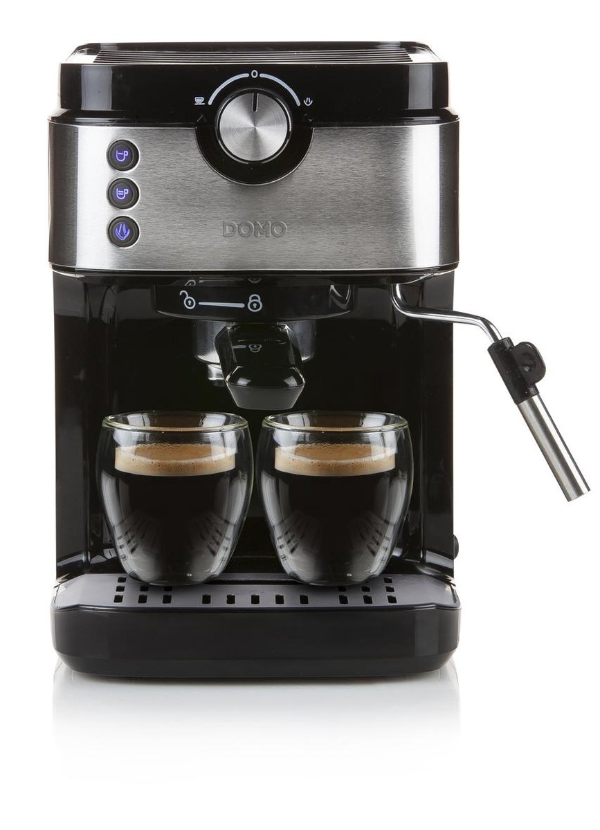 Domo DO711K Espressomachine, RVS 1450 W - Zwart