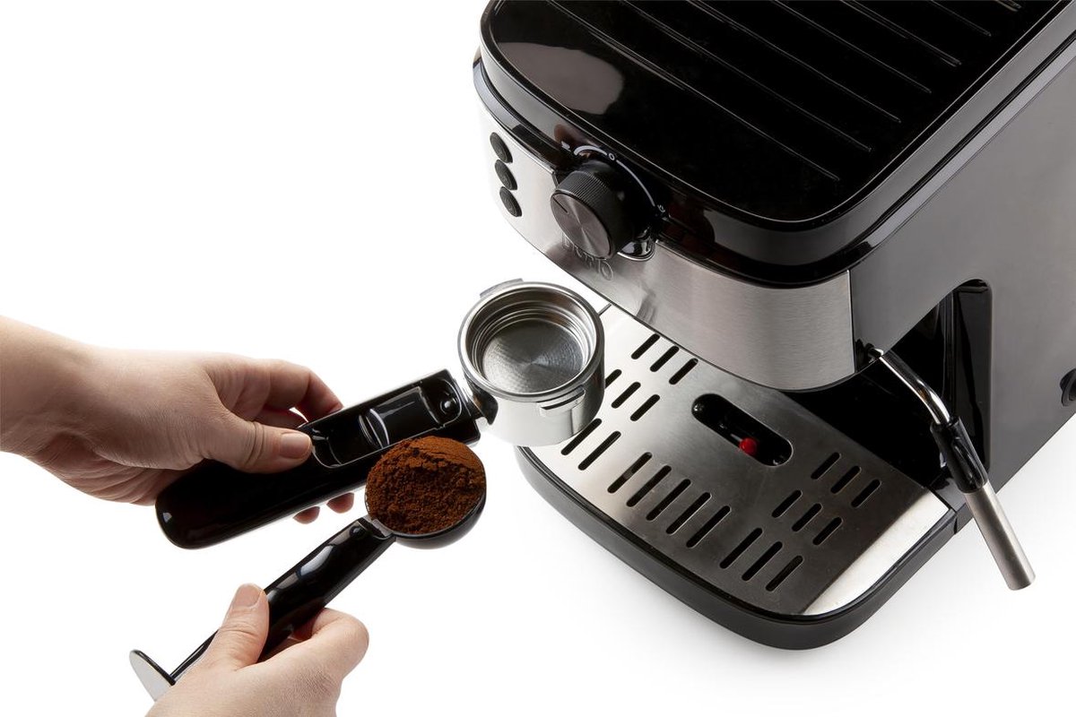 Domo DO711K Espressomachine, RVS 1450 W - Zwart