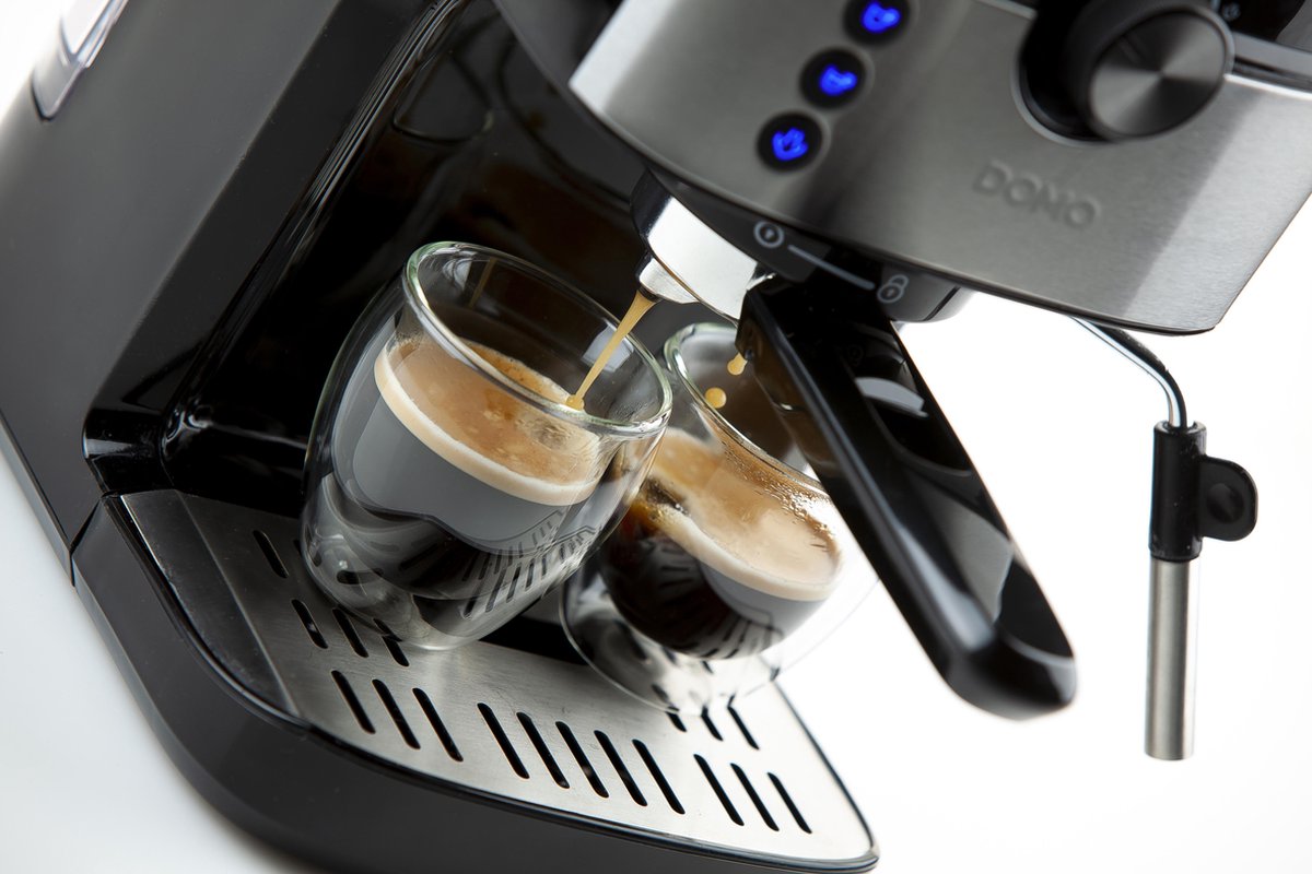 Domo DO711K Espressomachine, RVS 1450 W - Zwart