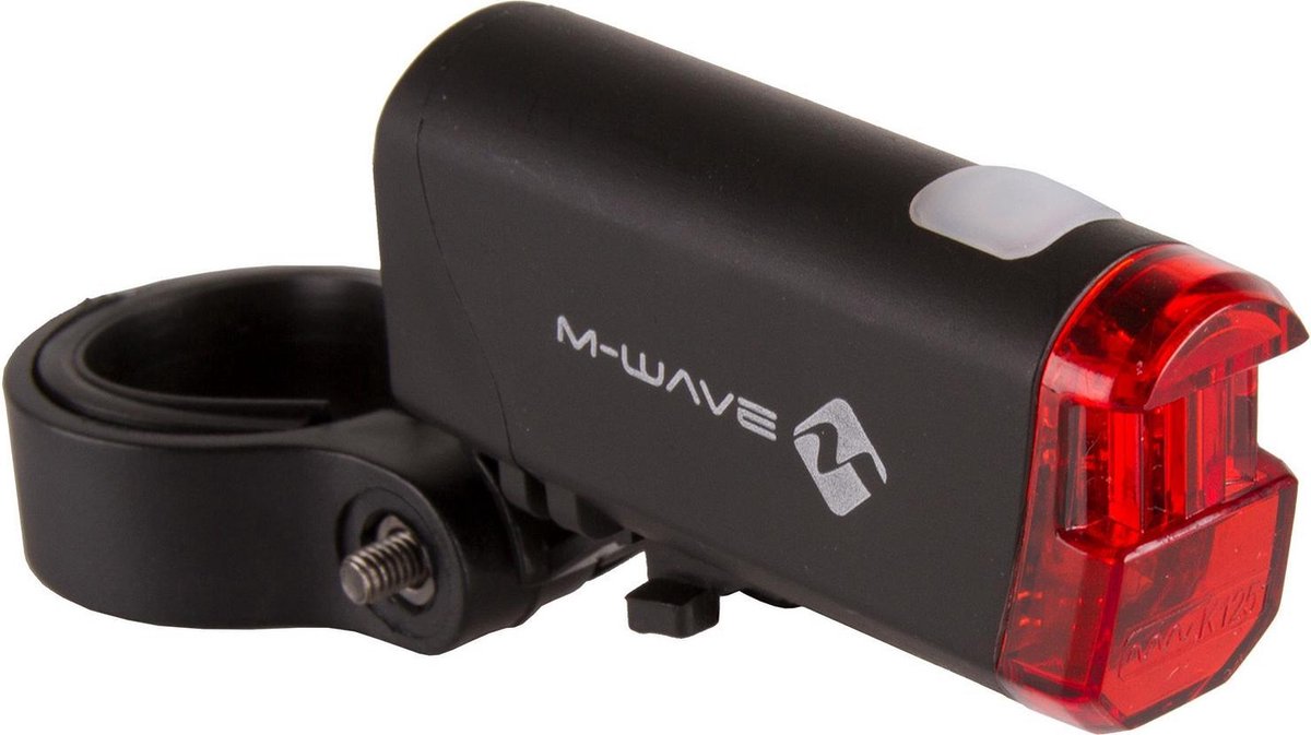 M-wave Achterlicht HELIOS K 1.1 LED werkt op batterijen - Zwart