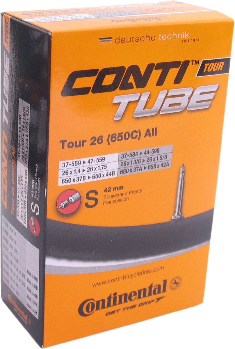 Continental Binnenband 26 inch Tour 26 37/559-47/597 SV42 Sclaverand-ventiel (SV) - Zwart
