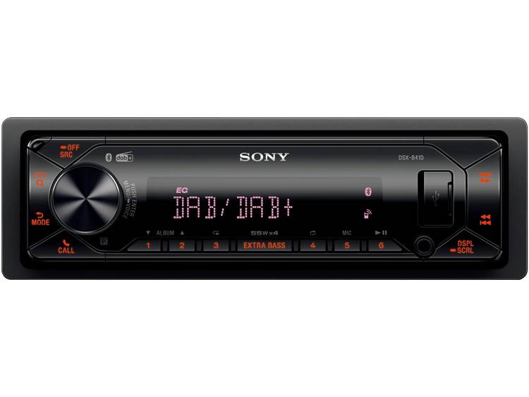Sony Autoradio enkel DIN DSX-B41KIT DAB+ tuner, Incl. DAB-antenne, Bluetooth handsfree
