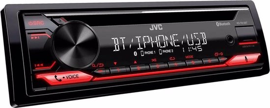 JVC Autoradio enkel DIN KD-T812BT Aansluiting voor stuurbediening, Bluetooth handsfree
