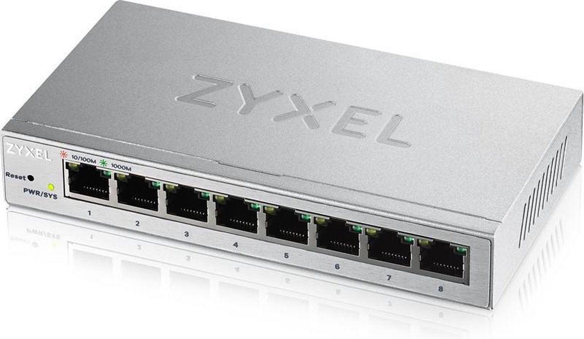 Zyxel GS1200-8 Managed Gigabit Ethernet (10/100/1000) Zilver - Silver