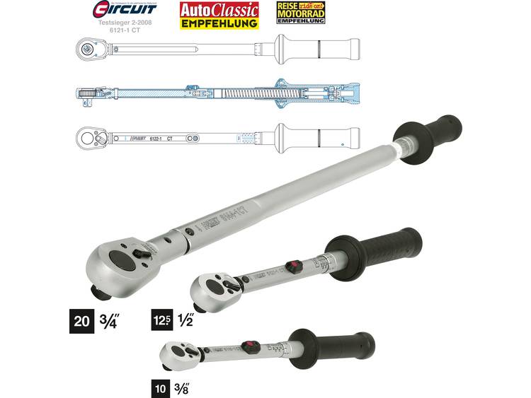 Hazet System 6000 CT 6145-1CT Momentsleutel Met omschakelbare ratel 3/4 (20 mm) 300 - 800 Nm