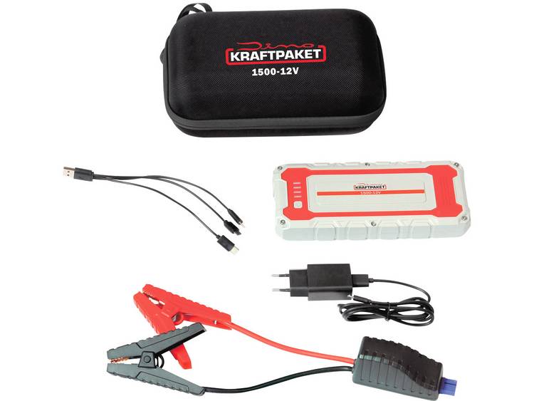 Dino KRAFTPAKET 12V 1500A 62.9Wh 136150 Snelstartsysteem, Startkabels Starthulpstroom: 500 A