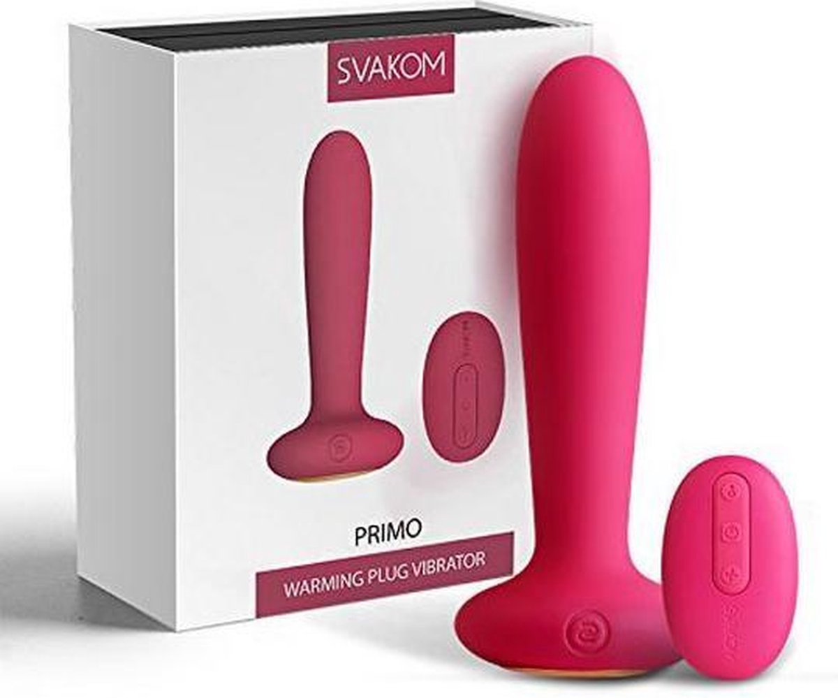 SVAKOM Primo Heating Butt Plug Wine Red - Rood