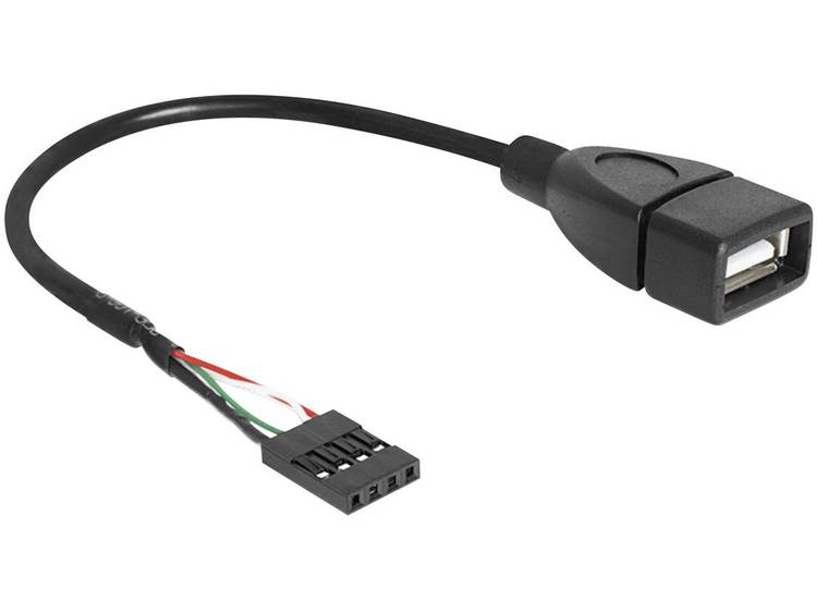 DeLOCK USB 2.0 Aansluitkabel [1x USB 2.0 bus intern 4-polig - 1x USB 2.0 bus A] 20.00 cm UL gecertificeerd - Zwart