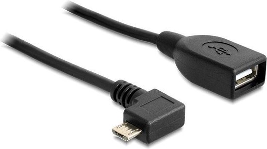 DeLOCK USB 2.0 Aansluitkabel [1x Micro-USB 2.0 B stekker - 1x USB 2.0 bus A] 0.50 m Met OTG-functie - Zwart