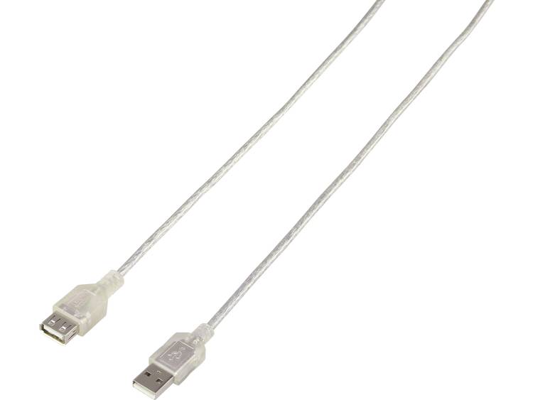 renkforce USB 2.0 Verlengkabel [1x USB-A 2.0 stekker - 1x USB 2.0 bus A] 1.80 m Transparant UL gecertificeerd