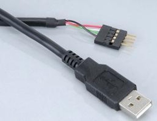 Akasa USB 2.0 Aansluitkabel [1x USB-A 2.0 stekker - 1x USB 2.0 stekker intern 4-polig] 40.00 cm Vergulde steekcontacten, UL gecertificeerd - Zwart