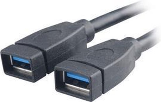 Akasa USB 3.0 Y-kabel [2x USB 3.0 bus A - 1x USB 3.0 bus intern 19-polig] 15.00 cm Vergulde steekcontacten, UL gecertificeerd - Zwart
