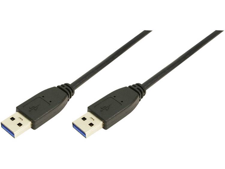 LogiLink USB 3.0 Aansluitkabel [1x USB 3.0 stekker A - 1x USB 3.0 stekker A] 2.00 m - Zwart