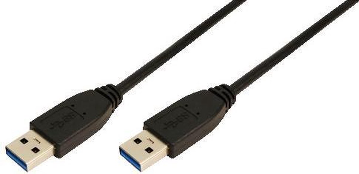 LogiLink USB 3.0 Aansluitkabel [1x USB 3.0 stekker A - 1x USB 3.0 stekker A] 3.00 m - Zwart