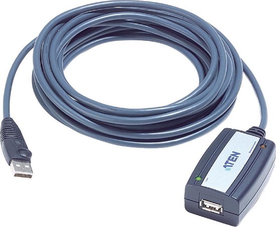 Aten USB 2.0 Verlengkabel [1x USB-A 2.0 stekker - 1x USB 2.0 bus A] 5.00 m - Zwart