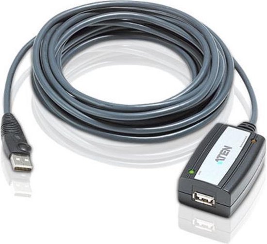 Aten USB 2.0 Verlengkabel [1x USB-A 2.0 stekker - 1x USB 2.0 bus A] 5.00 m - Zwart