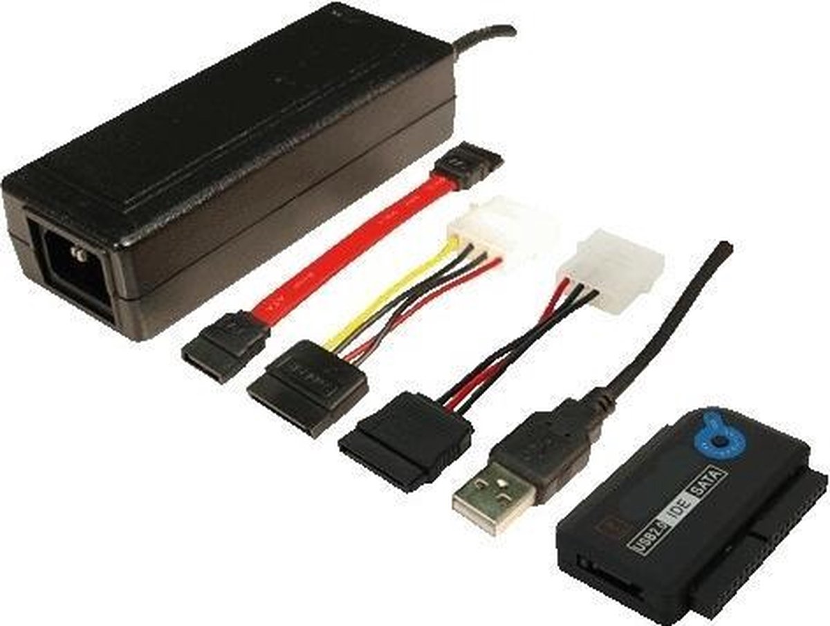 LogiLink USB 2.0 Aansluitkabel [1x USB-A 2.0 stekker - 1x SATA-stekker 7-polig, IDE bus 40-polig, IDE bus 44-polig] 1.20 m - Zwart