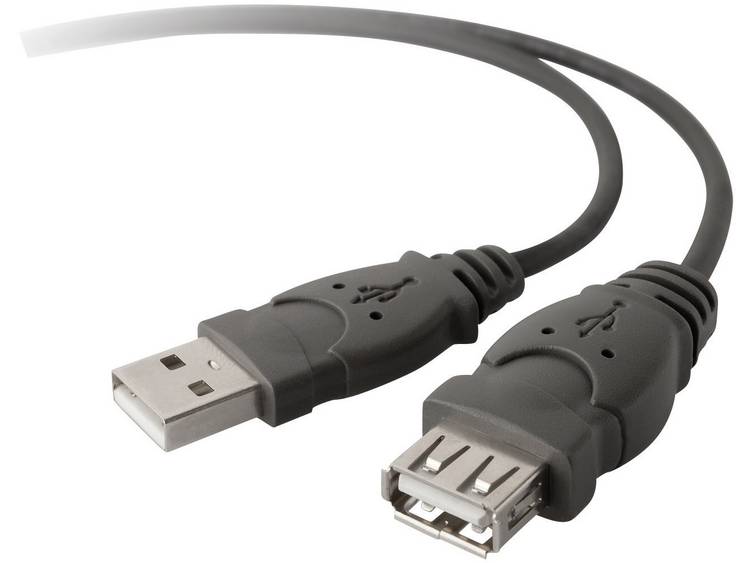 Belkin USB 2.0 Verlengkabel [1x USB-A 2.0 stekker - 1x USB 2.0 bus A] 3.00 m - Zwart