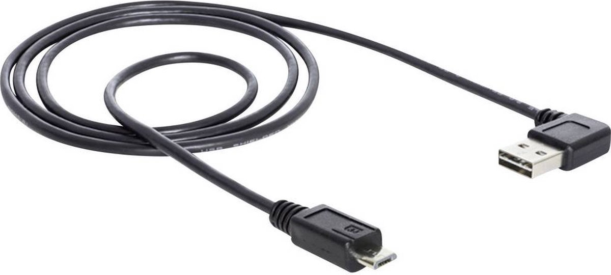 DeLOCK USB 2.0 Aansluitkabel [1x USB-A 2.0 stekker - 1x Micro-USB 2.0 B stekker] 1.00 m Vergulde steekcontacten, UL gecertificeerd - Zwart