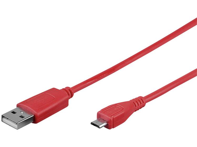 goobay® USB 2.0 Aansluitkabel [1x USB-A 2.0 stekker - 1x Micro-USB 2.0 B stekker] 0.95 m - Rojo