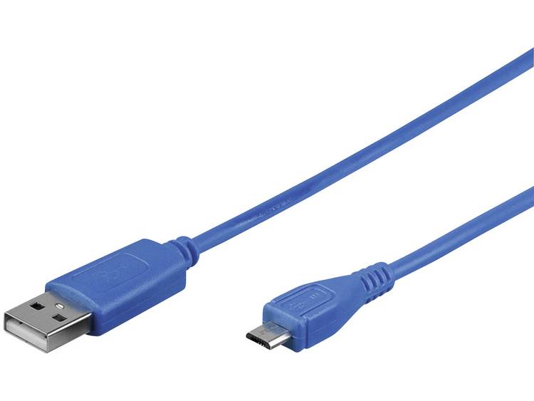 goobay® USB 2.0 Aansluitkabel [1x USB-A 2.0 stekker - 1x Micro-USB 2.0 B stekker] 0.95 m - Azul