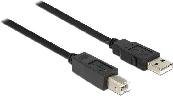 DeLOCK USB 2.0 Aansluitkabel [1x USB-A 2.0 stekker - 1x USB-B 2.0 stekker] 20.00 m UL gecertificeerd - Zwart