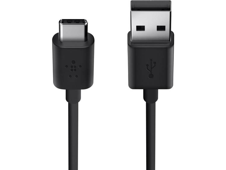 Belkin USB 2.0 Aansluitkabel [1x USB-A 2.0 stekker - 1x USB-C stekker] 1.80 m Vlambestendig - Negro