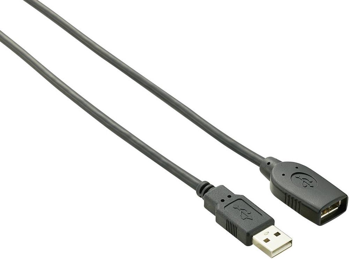 renkforce USB 2.0 Verlengkabel [1x USB-A 2.0 stekker - 1x USB 2.0 bus A] 10.00 m Vergulde steekcontacten, UL gecertificeerd - Zwart