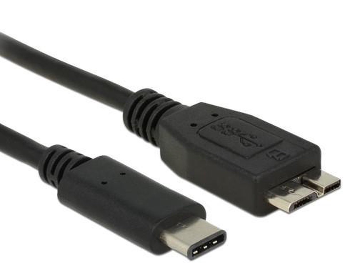 DeLOCK USB 3.1 Aansluitkabel [1x USB-C stekker - 1x Micro-USB 3.0 B stekker] 0.50 m - Zwart