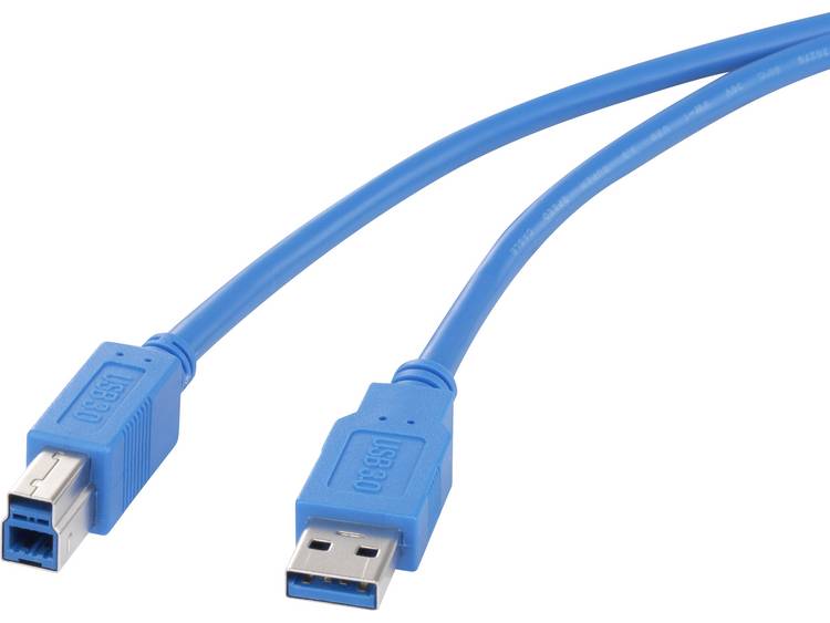 renkforce USB 3.0 Aansluitkabel [1x USB 3.0 stekker A - 1x USB 3.0 stekker B] 0.50 m Vergulde steekcontacten - Blauw