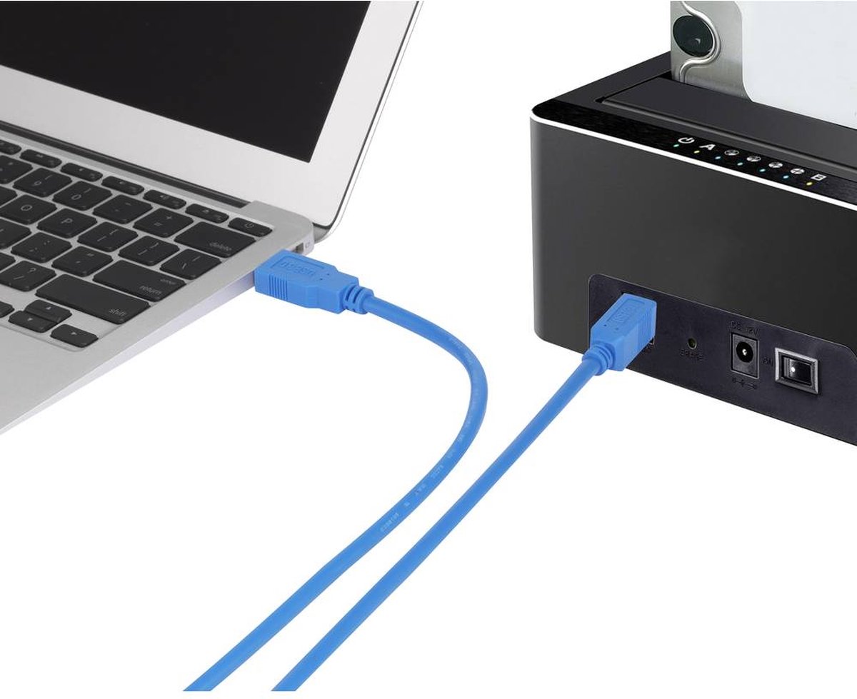 renkforce USB 3.0 Aansluitkabel [1x USB 3.0 stekker A - 1x USB 3.0 stekker B] 1.80 m Vergulde steekcontacten - Blauw
