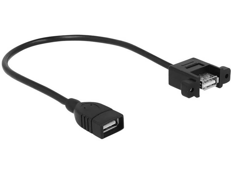 DeLOCK USB 2.0 Verlengkabel [1x USB 2.0 bus A - 1x USB 2.0 bus A] 25.00 cm - Zwart