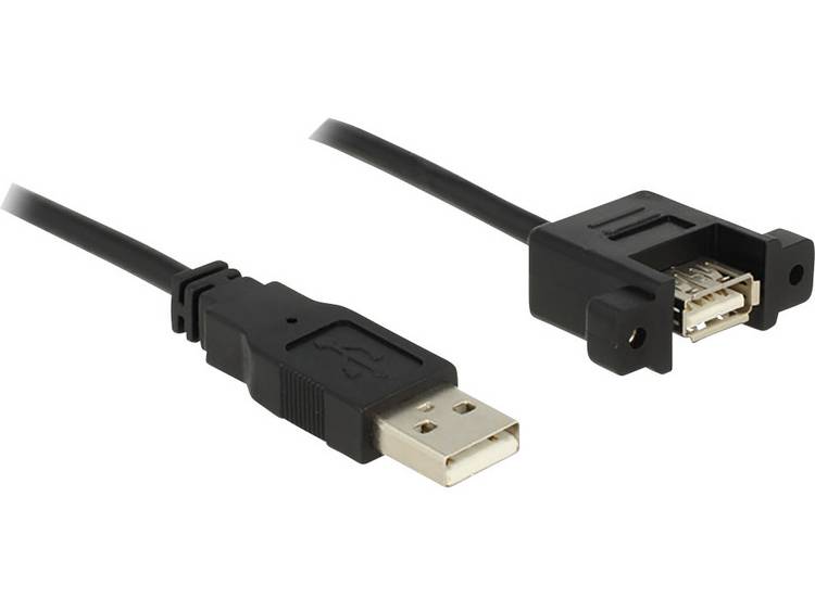 DeLOCK USB 2.0 Verlengkabel [1x USB-A 2.0 stekker - 1x USB 2.0 bus A] 1.00 m - Zwart