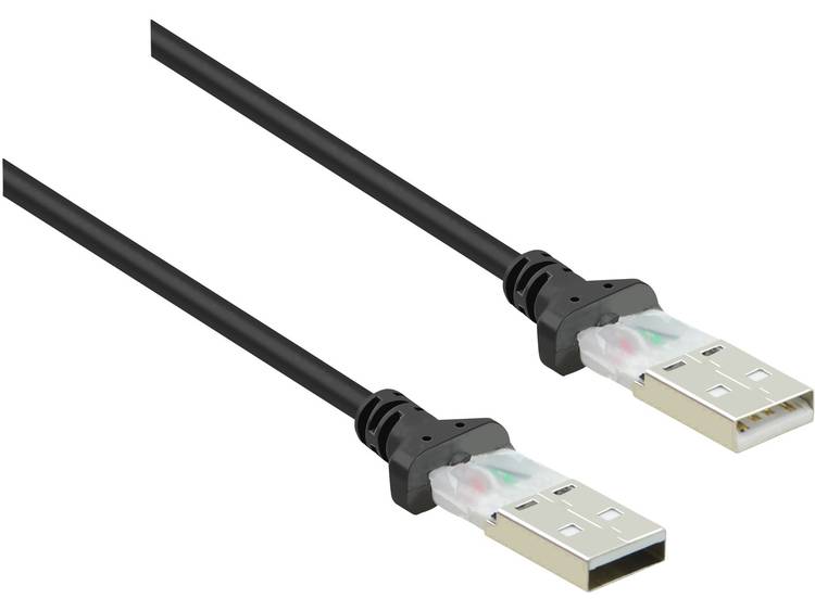 renkforce USB 2.0 Aansluitkabel [1x USB-A 2.0 stekker - 1x USB-A 2.0 stekker] 1.00 m Vergulde steekcontacten - Zwart