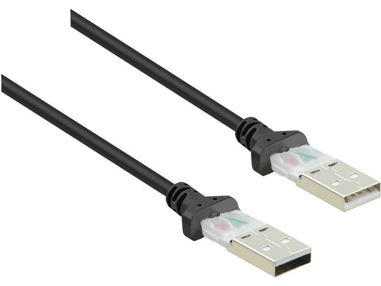 renkforce USB 2.0 Aansluitkabel [1x USB-A 2.0 stekker - 1x USB-A 2.0 stekker] 3.00 m Vergulde steekcontacten - Zwart