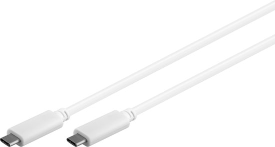 USB 3.1 Aansluitkabel [1x USB-C stekker - 1x USB-C stekker] 0.50 m Vergulde steekcontacten, UL gecertificeerd - Wit
