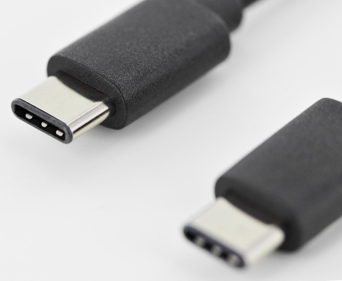 Digitus USB 2.0 Aansluitkabel [1x USB-C 2.0 stekker - 1x USB-C 2.0 stekker] 1.80 m Rond, Stekker past op beide manieren, Afgeschermd (dubbel) - Zwart