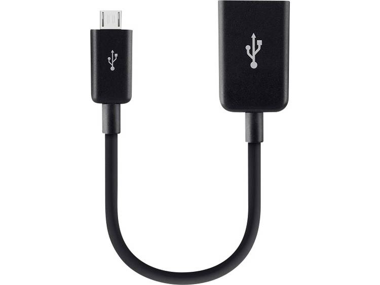Belkin OTG Adapter MicroUSB naar USB - Zwart