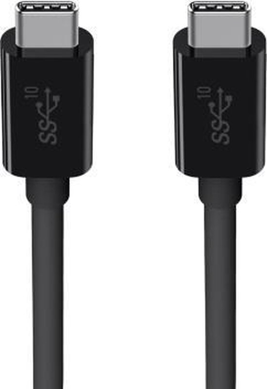 Belkin USB 2.0 Aansluitkabel [1x USB-C stekker - 1x USB-C stekker] 1.00 m Stekker past op beide manieren - Zwart