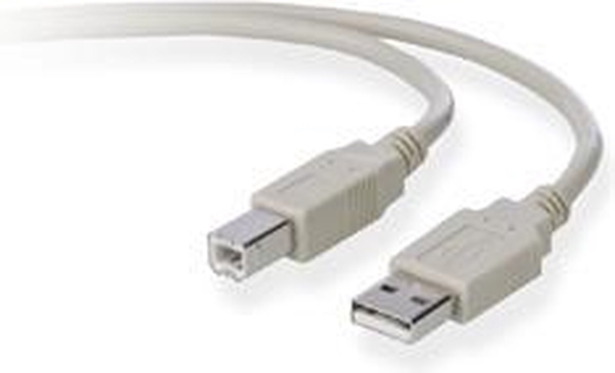 Belkin USB 2.0 Aansluitkabel [1x USB-A 2.0 stekker - 1x USB-B 2.0 stekker] 3.00 m - Grijs