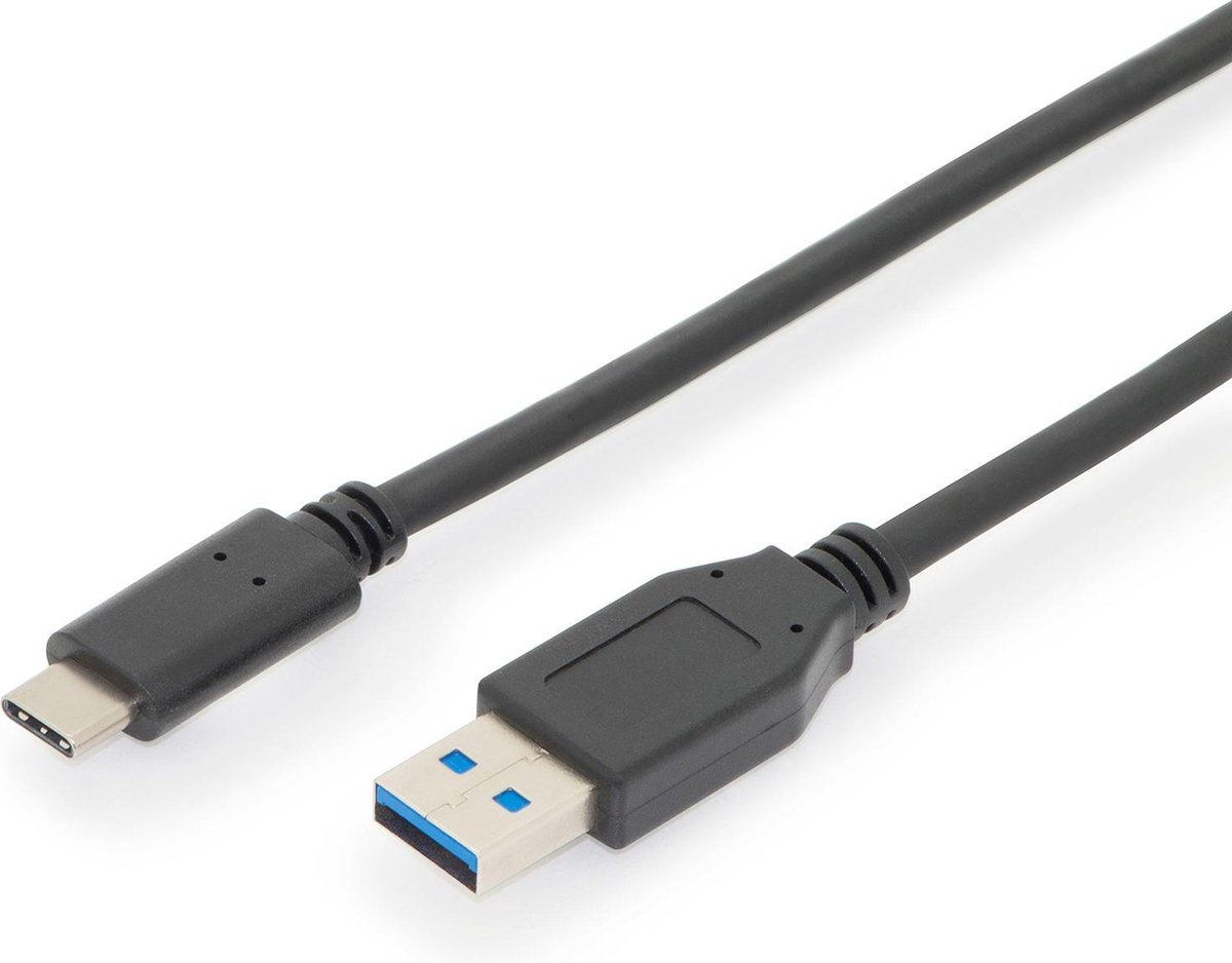 Digitus USB 3.1 Aansluitkabel [1x USB 3.1 stekker C - 1x USB 3.1 stekker Aâ] 1.00 m Afgeschermd (dubbel) - Zwart