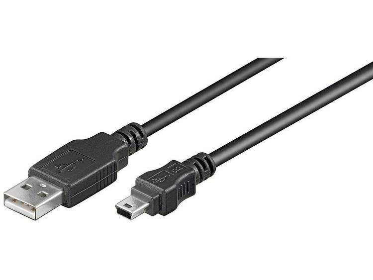 goobay® USB 2.0 Aansluitkabel [1x USB-A 2.0 stekker - 1x Mini-USB 2.0 B stekker] 1.00 m - Negro